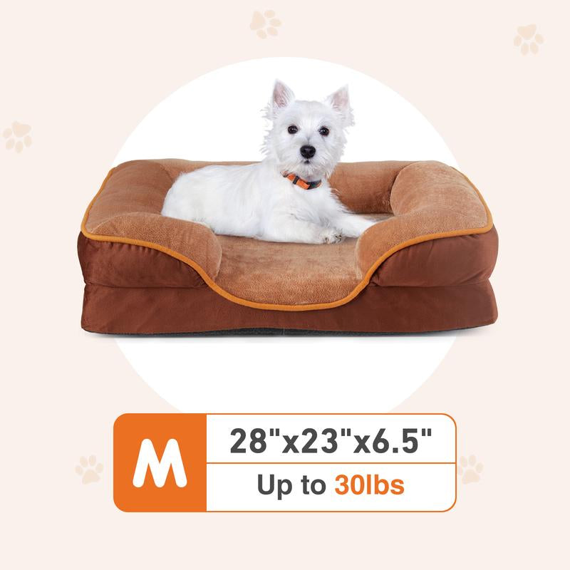 Premium Orthopedic Memory Foam Pet Bed for Small Dogs and Cats - Washable Cover, Non-Slip Base, Waterproof Liner, and Egg Crate Foam for Superior Sleep Comfort