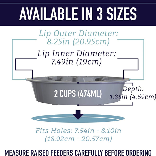 Puzzle Slow Feeder Dog Bowl - 2-Cup Capacity with 7.5-8 Inch Opening Suitable for All Breeds
