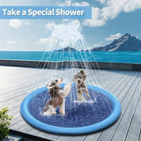 Ultimate Heavy-Duty Outdoor Pet Bathing Basin with Spray Function - Non-Slip Dog Water Play Mat for Summer Fun!