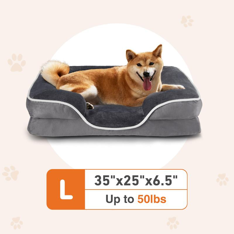 Premium Orthopedic Memory Foam Pet Bed for Small Dogs and Cats - Washable Cover, Non-Slip Base, Waterproof Liner, and Egg Crate Foam for Superior Sleep Comfort