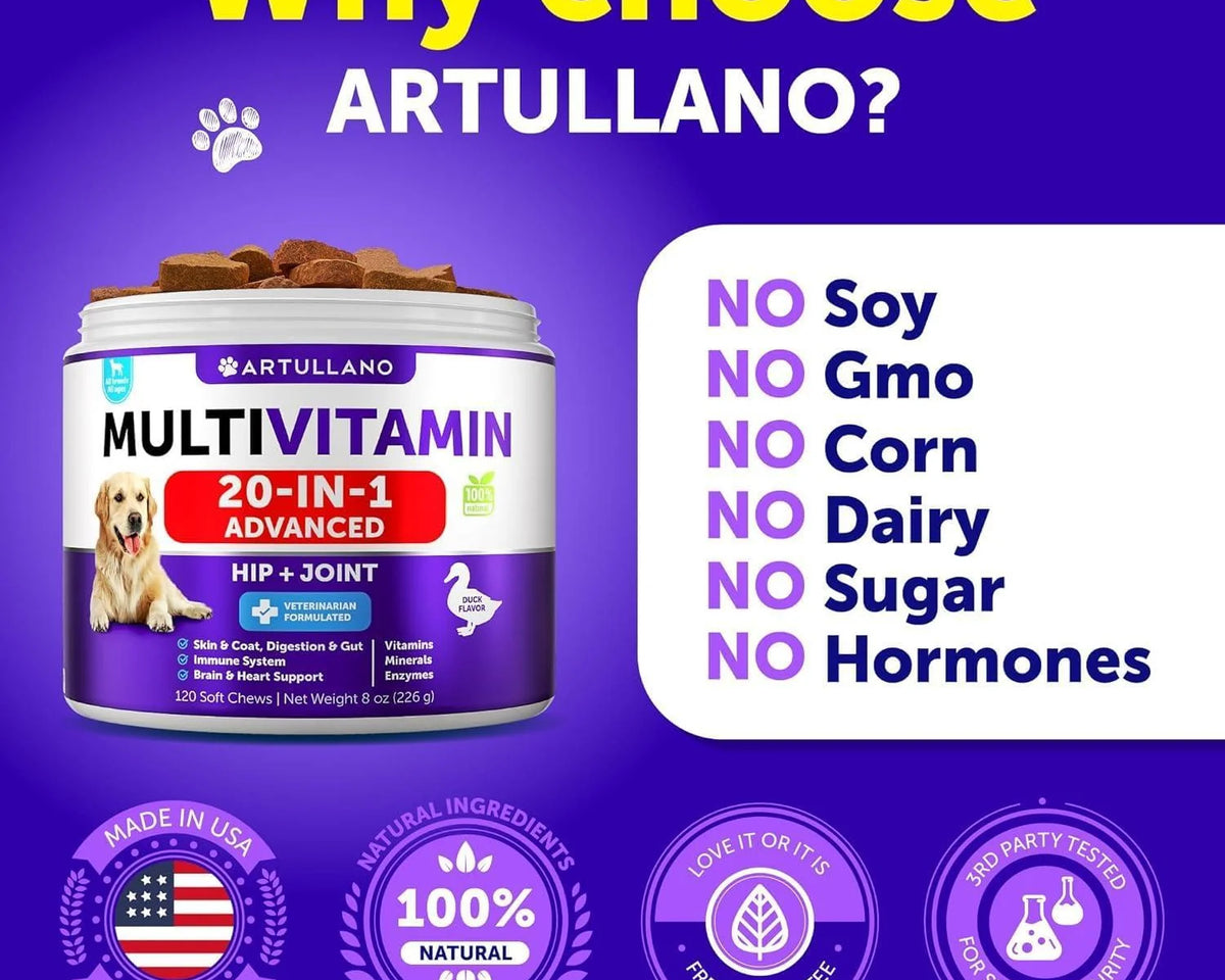 Ultimate 20-in-1 Dog Multivitamin Chewables with Glucosamine for Optimal Health