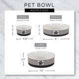 Paw & Patch Nautical Blue Small Ceramic Pet Bowl for Dogs and Cats - 4.25