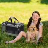 Airline Approved Rolling Pet Carrier for Small to Medium Dogs & Cats - Telescopic Handle & Wheels, Grey
