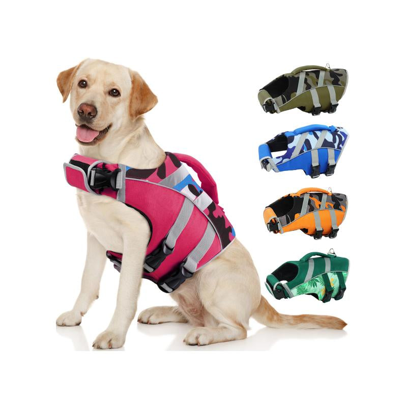 Kuoser High-Visibility Dog Life Jacket - Adjustable, Lightweight, and Reflective for Ultimate Safety and Floatation