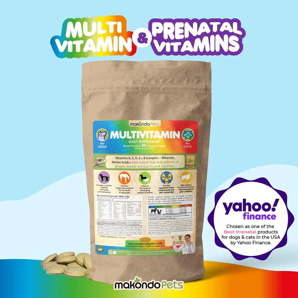Premium Prenatal Multivitamins for Dogs and Cats - Enriched with Folic Acid and Essential Minerals