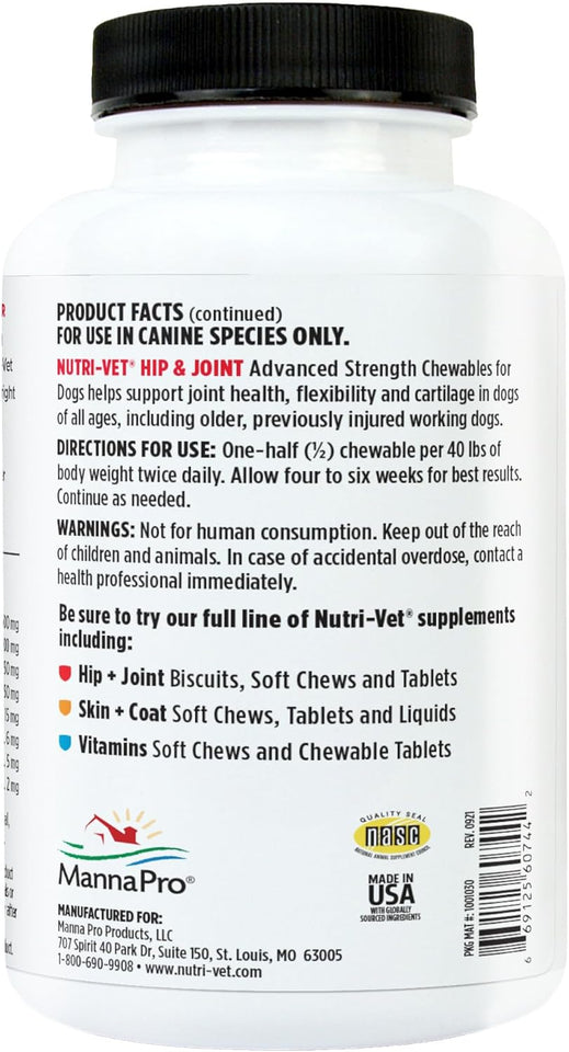 Advanced Strength Hip & Joint Chewable Dog Supplements
