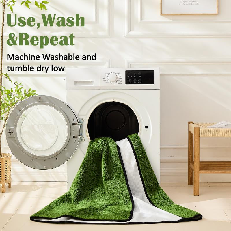 Qeils Reusable Washable Dog Pee Pads - 2 Pack Super Absorbent Potty Training Solution for Floors, Couches, Beds, and Crates - 36" x 41" with Soft Green Long Wool