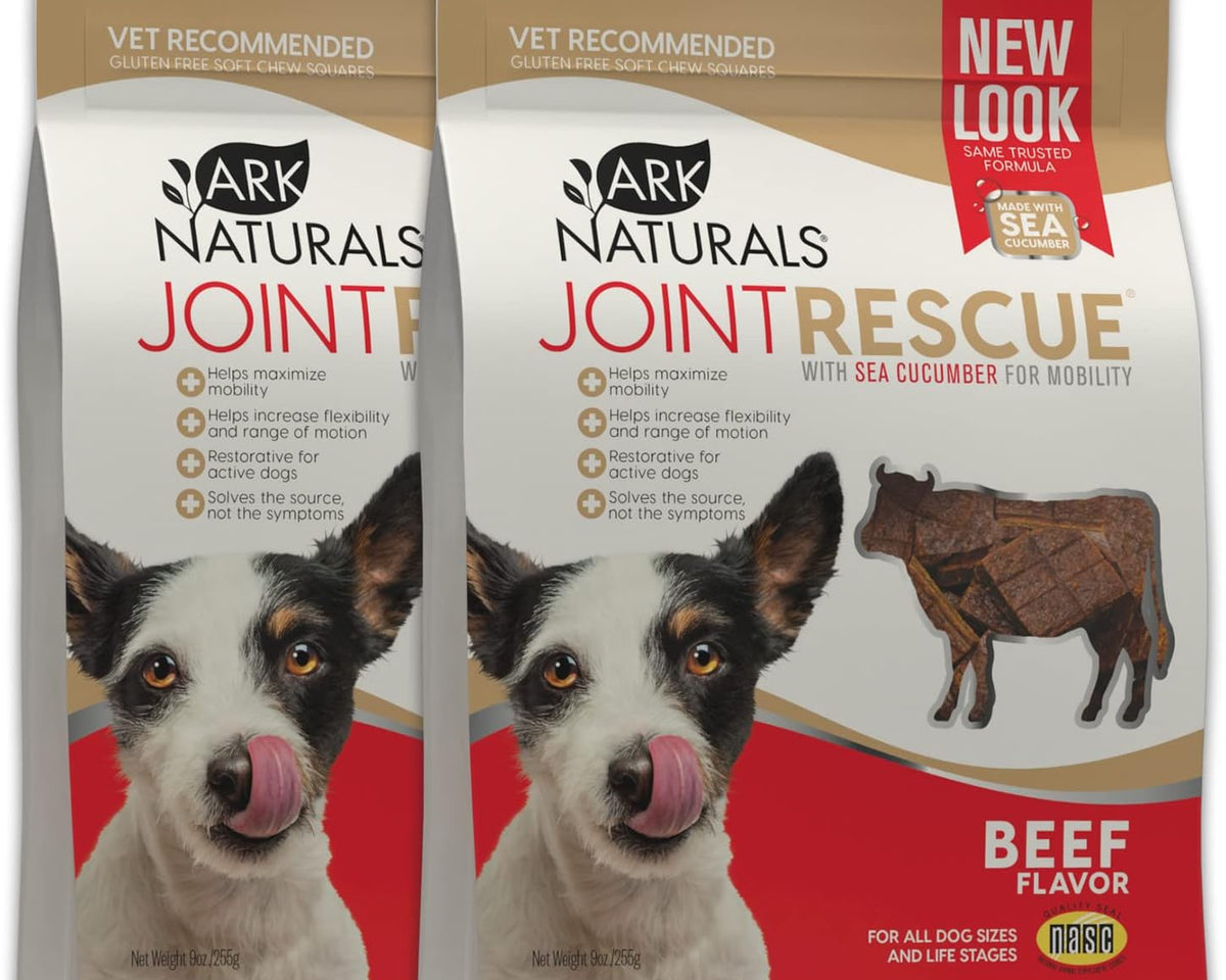 Joint Rescue Beef Flavor Dog Chews - Glucosamine & Chondroitin Joint Supplement, 2-Pack