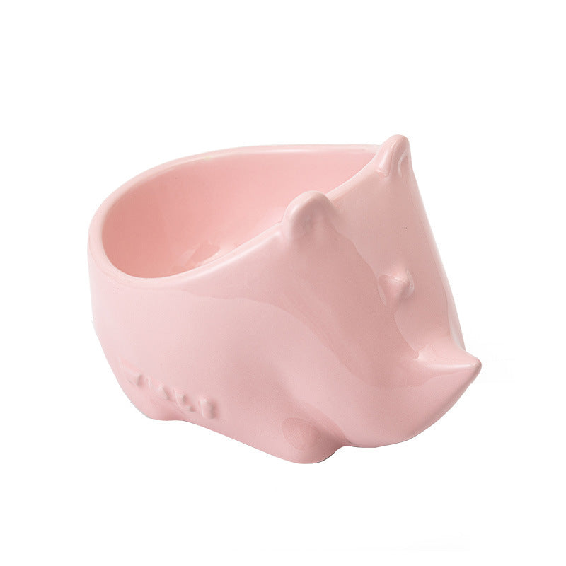 Cat Pet Bowl Ceramic Bowl Food Bowl Anti-tipping Animal Series Pet Ceramic Bowl
