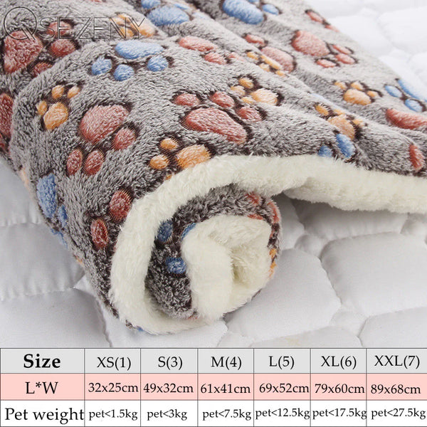 Premium Cozy Flannel Pet Blanket - Thick Fleece Mat for Dogs & Cats - Ultimate Warm Sleeping Cover & Sofa Cushion