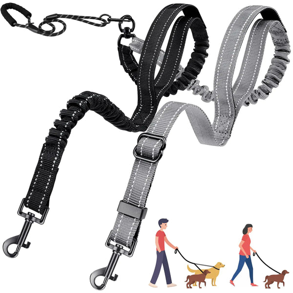 AutoWT™ No-Tangle Double Dog Leash - My Pet Collective AutoWT™ No-Tangle Double Dog Leash