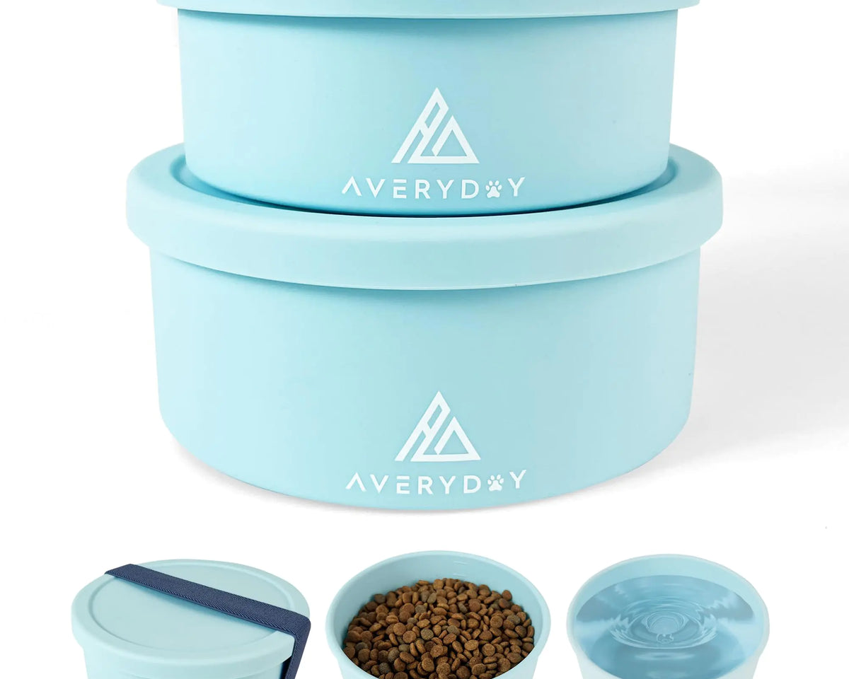 Averyday™ 2-in-1 Travel Pet Bowl Set - My Pet Collective Averyday™ 2-in-1 Travel Pet Bowl Set